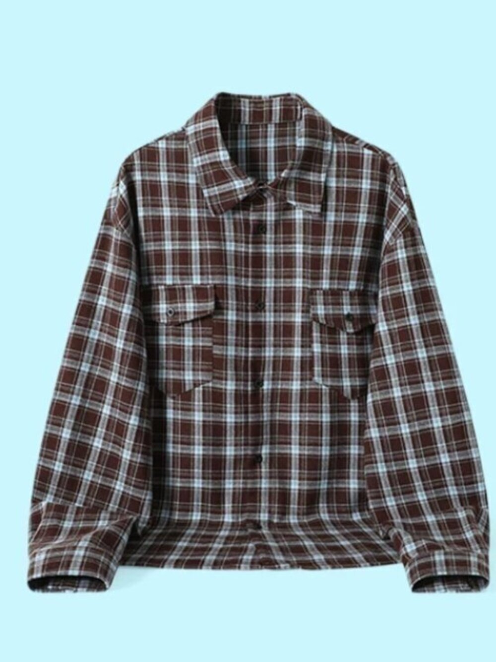 Chocolate Brown Plaid Utility Flannel